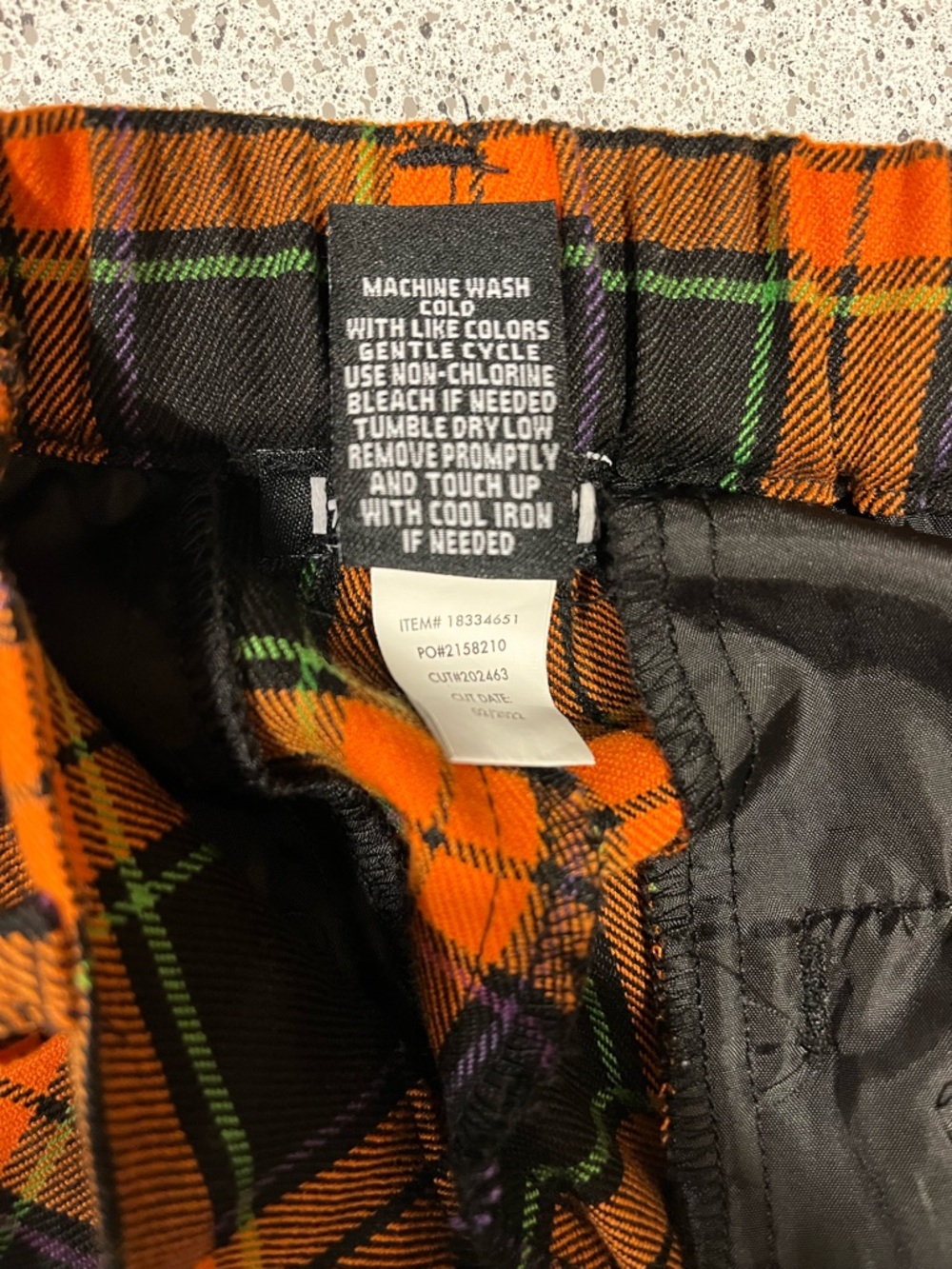 Hot Topic Black & Orange Plaid Trousers Size L - Picture 3 of 10
